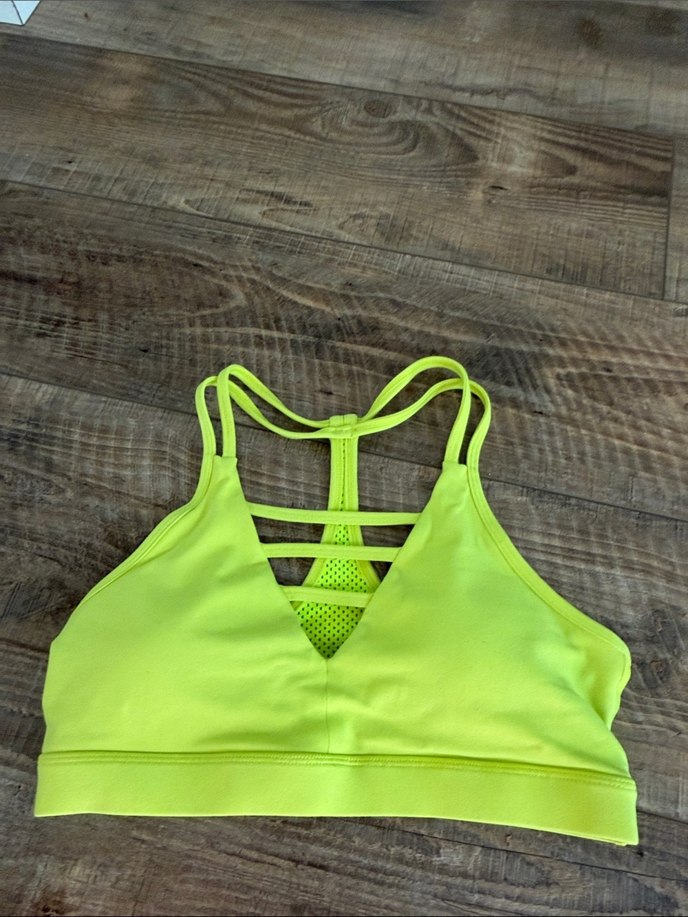 ZYIA Neon Yellow Grid Bra (Medium)